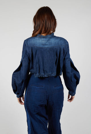 Cropped Denim Jacket in Stonewash
