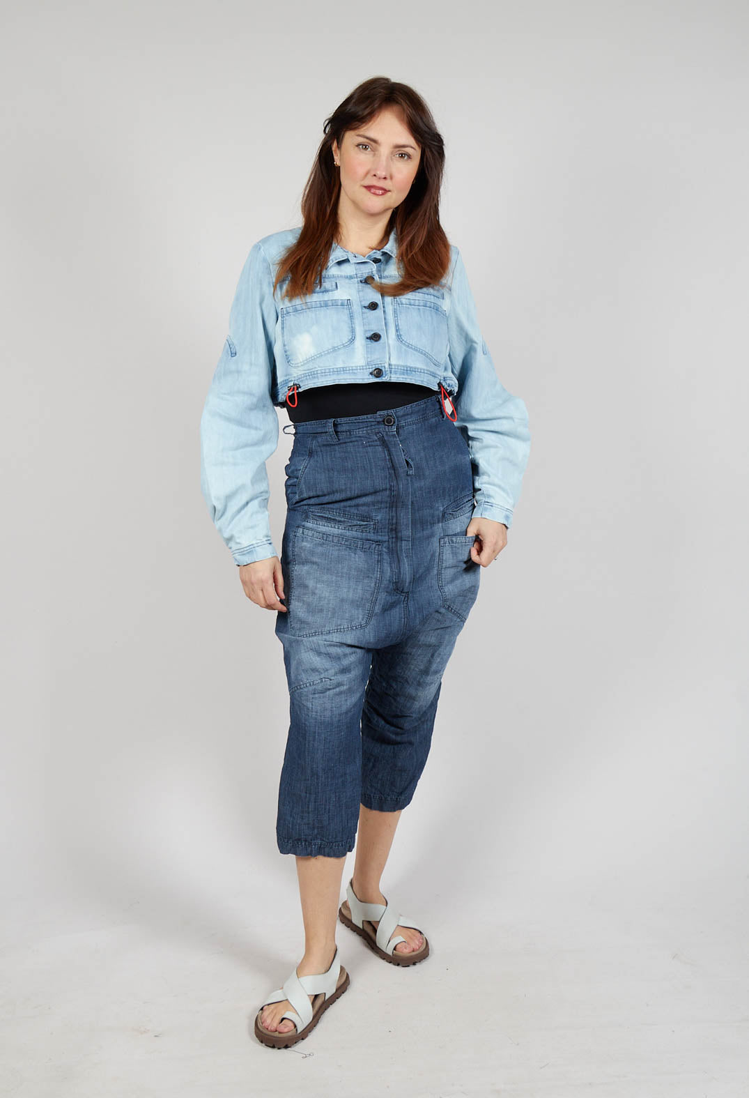 Cropped Denim Jacket in Bleachwash