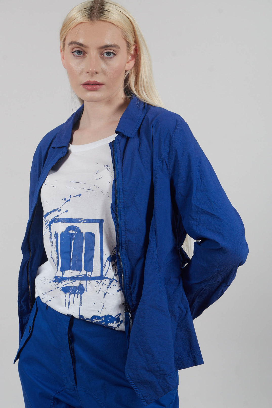 Tailored Half-Zip Jacket in Royal