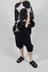 Gathered Hem Cropped Trousers in Black