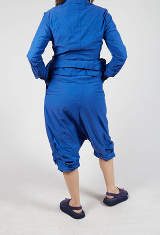 Gathered Hem Cropped Trousers in Royal