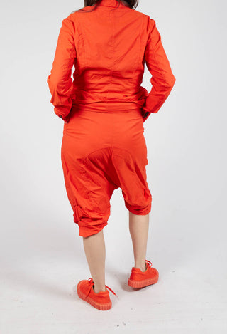 Gathered Hem Cropped Trousers in Mandarine