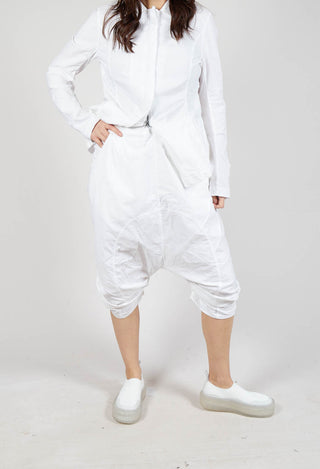 Gathered Cropped Trousers in Semi Bleach