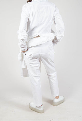 Straight-Leg Trousers with Button-Flap Back Pockets in Semi Bleach
