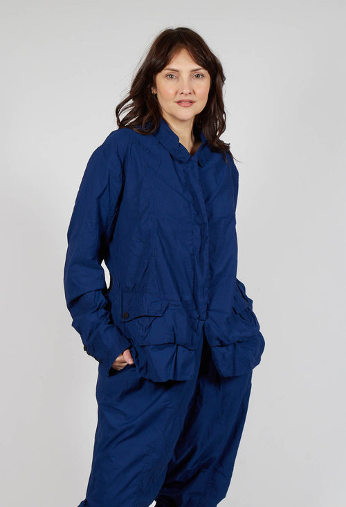 Tailored Layered Hem Jacket in Ocean
