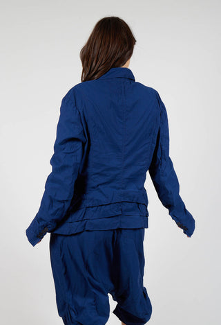 Tailored Layered Hem Jacket in Ocean