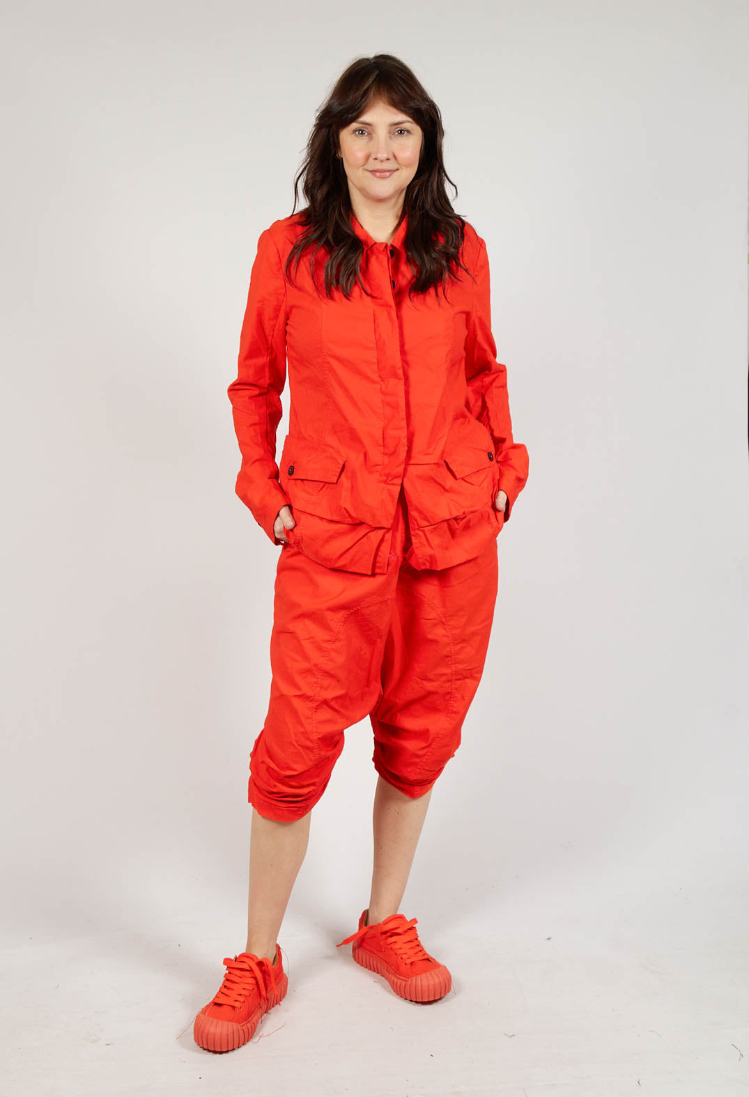 Tailored Layered Hem Jacket in Mandarine