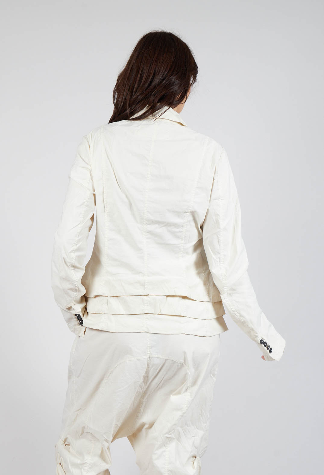 Tailored Layered Hem Jacket in Greige
