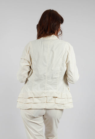 Tailored Layered Hem Jacket in Greige