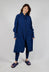 Long Coat with Half-Button Fastening in Ocean