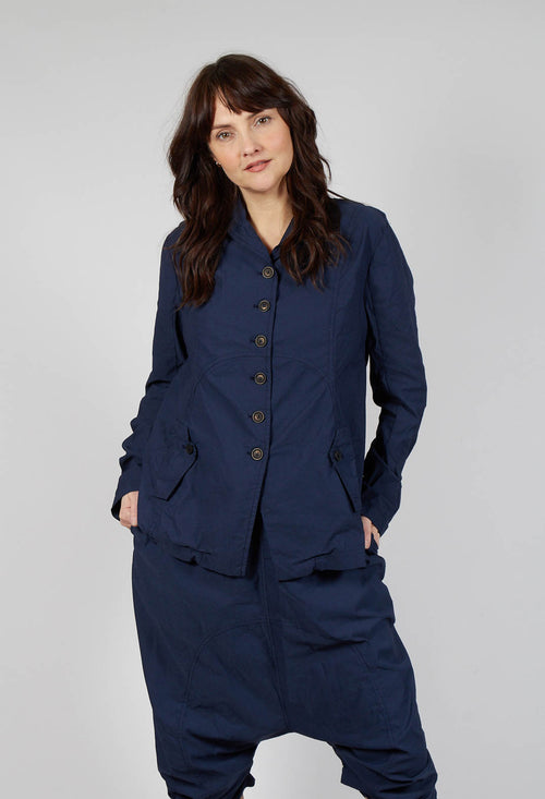 Button-Up Jacket with Long Length Sleeves in Ink