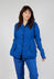 Button-Up Jacket with Long Length Sleeves in Royal