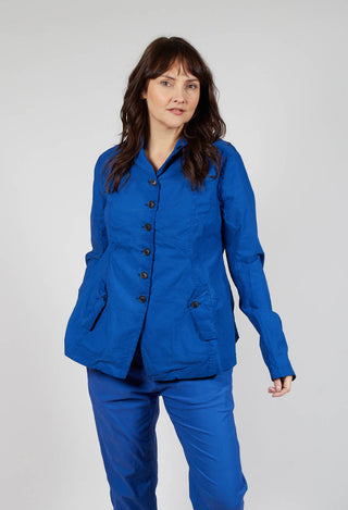 Button-Up Jacket with Long Length Sleeves in Royal