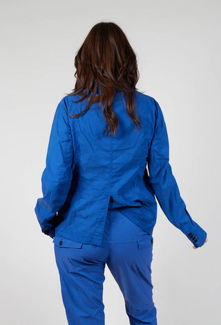 Button-Up Jacket with Long Length Sleeves in Royal
