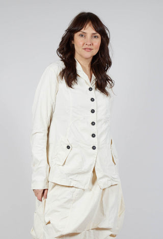 Button-Up Jacket with Long Length Sleeves in Greige