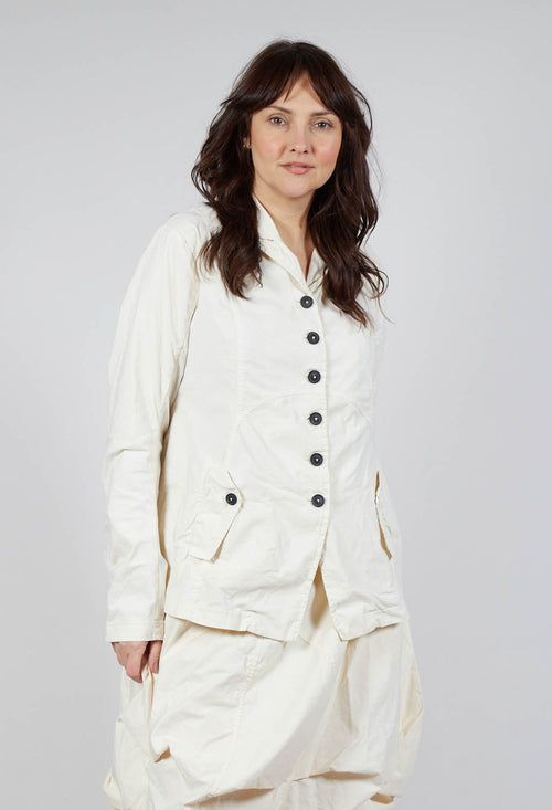 Button-Up Jacket with Long Length Sleeves in Greige
