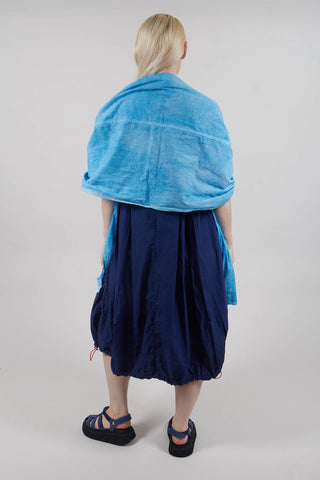 Balloon-Shaped Dress with Pull Toggle Hemline in Ocean