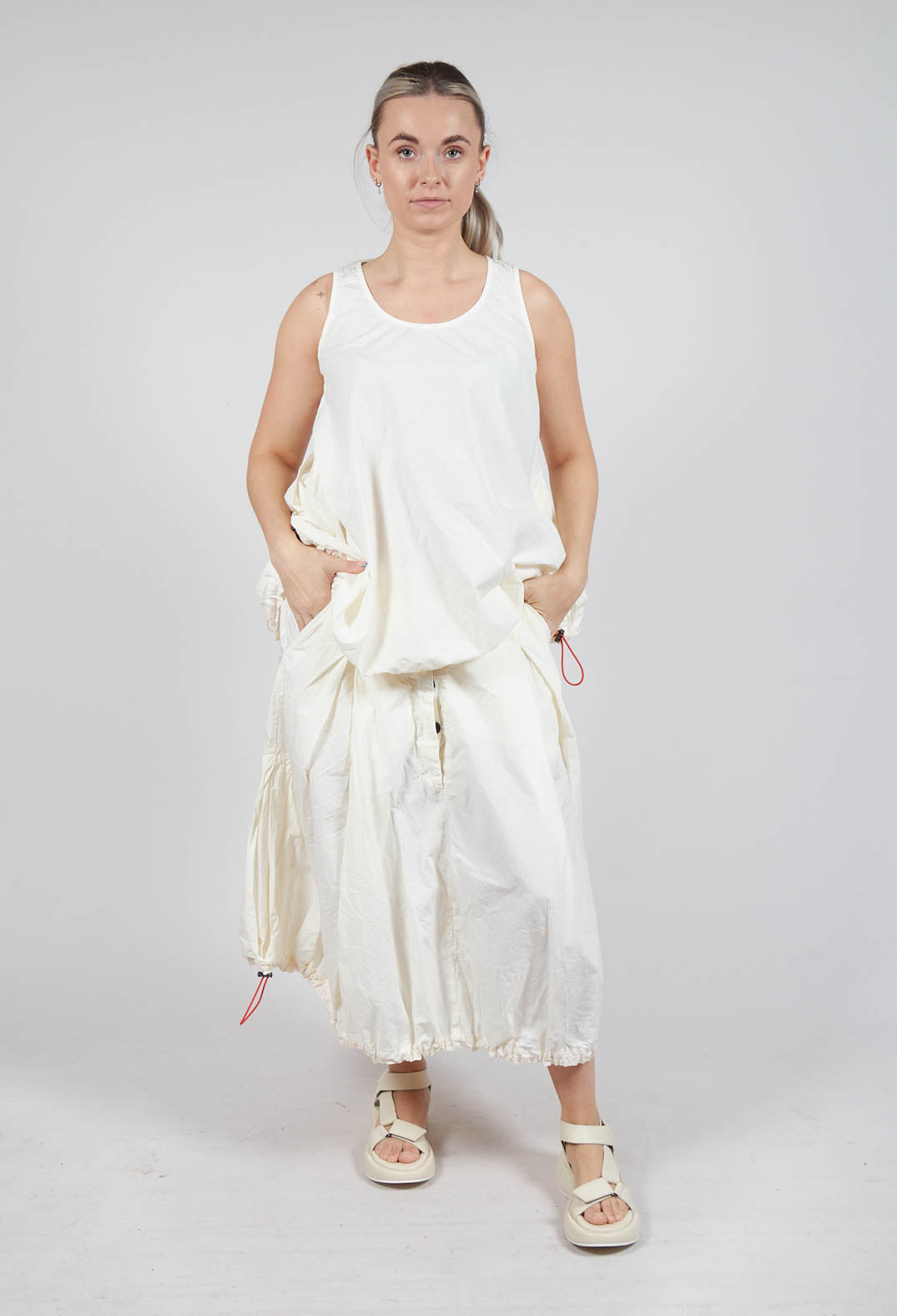 Pull Toggle Hemline Skirt in Greige