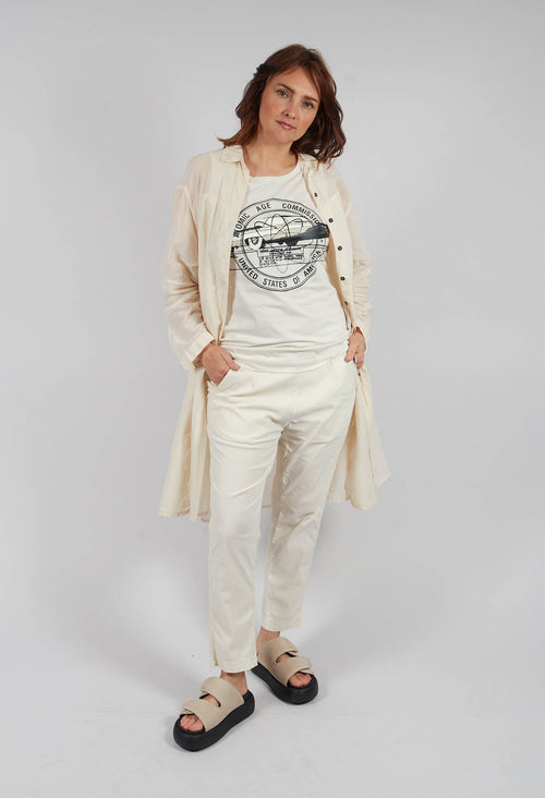 Sheer Crinkled Shirt Dress in Greige Paper