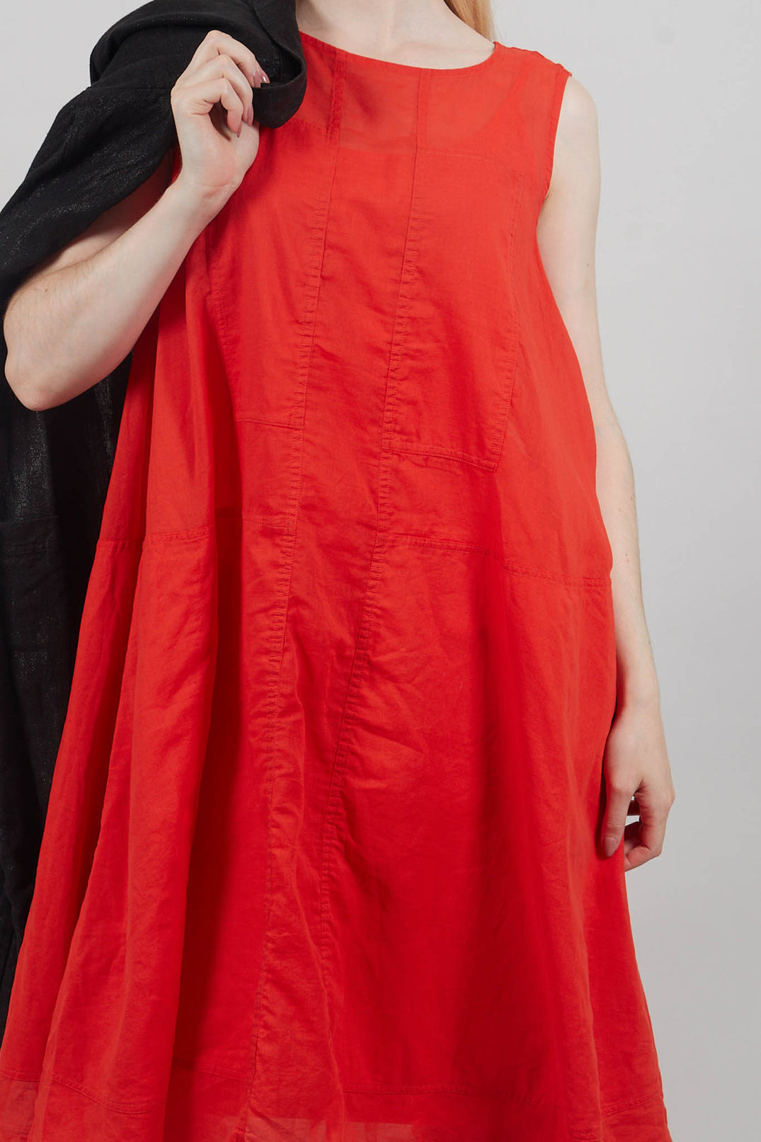 Sheer Boat Neckline Dress in Mandarine Paper