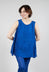 Sheer Boat Neckline Vest with Contrasting Panels in Royal Paper