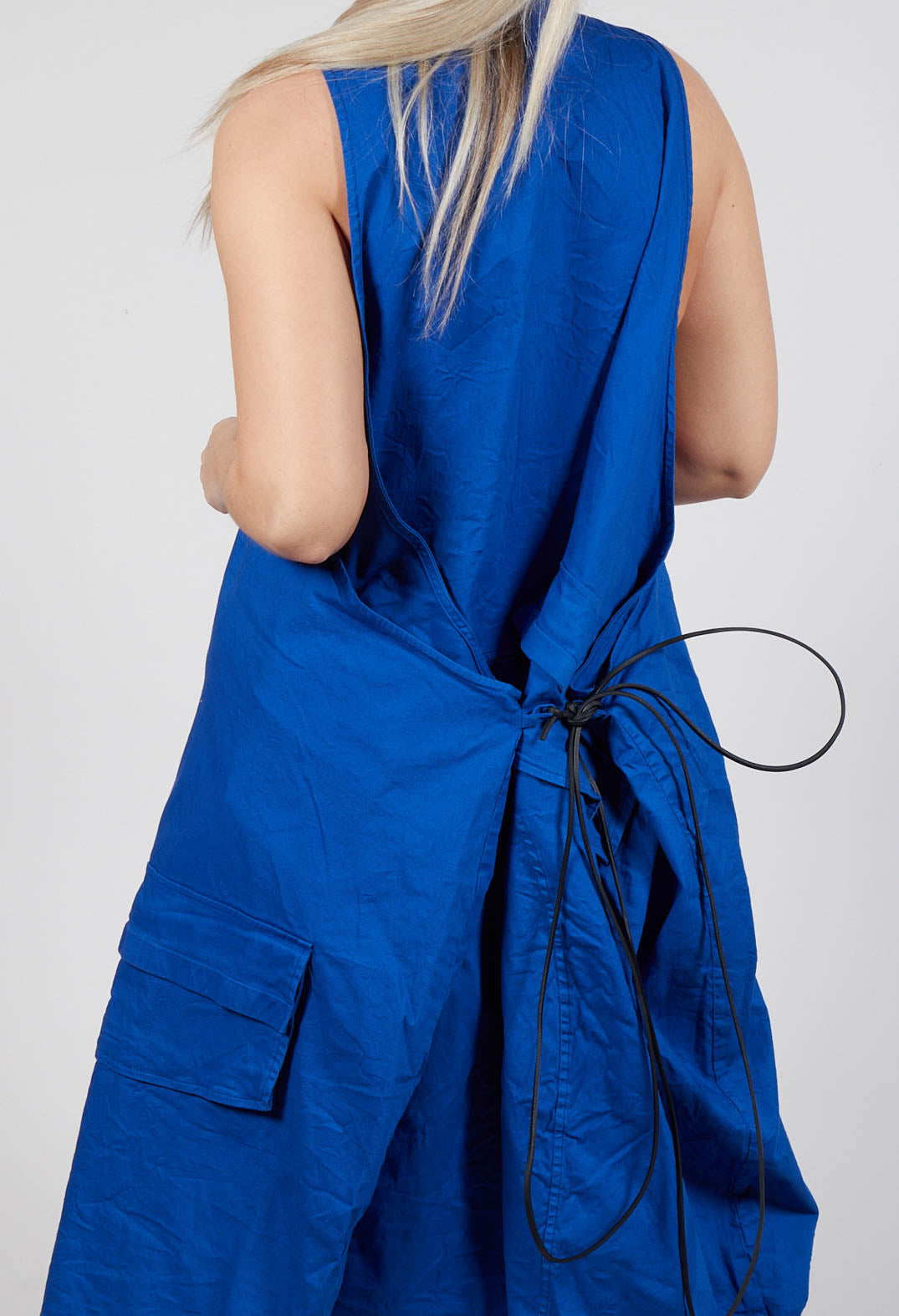 Drop Armhole Dress with Pull Toggle Hemline in Royal
