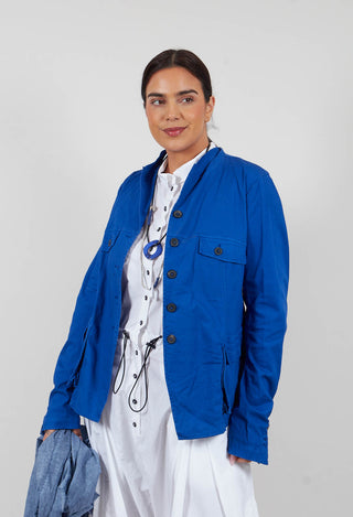 Tailored Jacket with Notched Collar in Royal