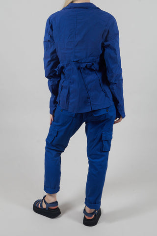 Straight-Leg Trousers with Cargo Pockets in Royal