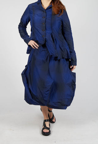 Bubble Skirt with Feature Pleats in Black Navy