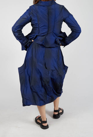 Bubble Skirt with Feature Pleats in Black Navy