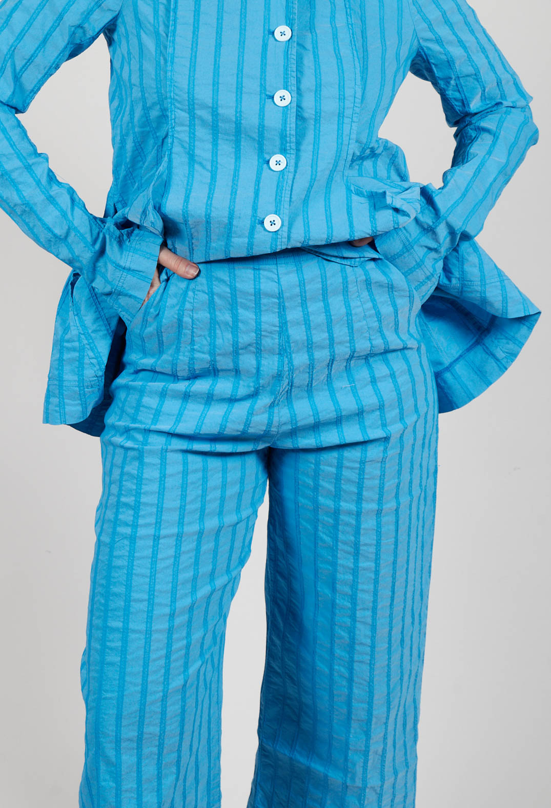 Cropped Straight Leg Trousers in Malibu