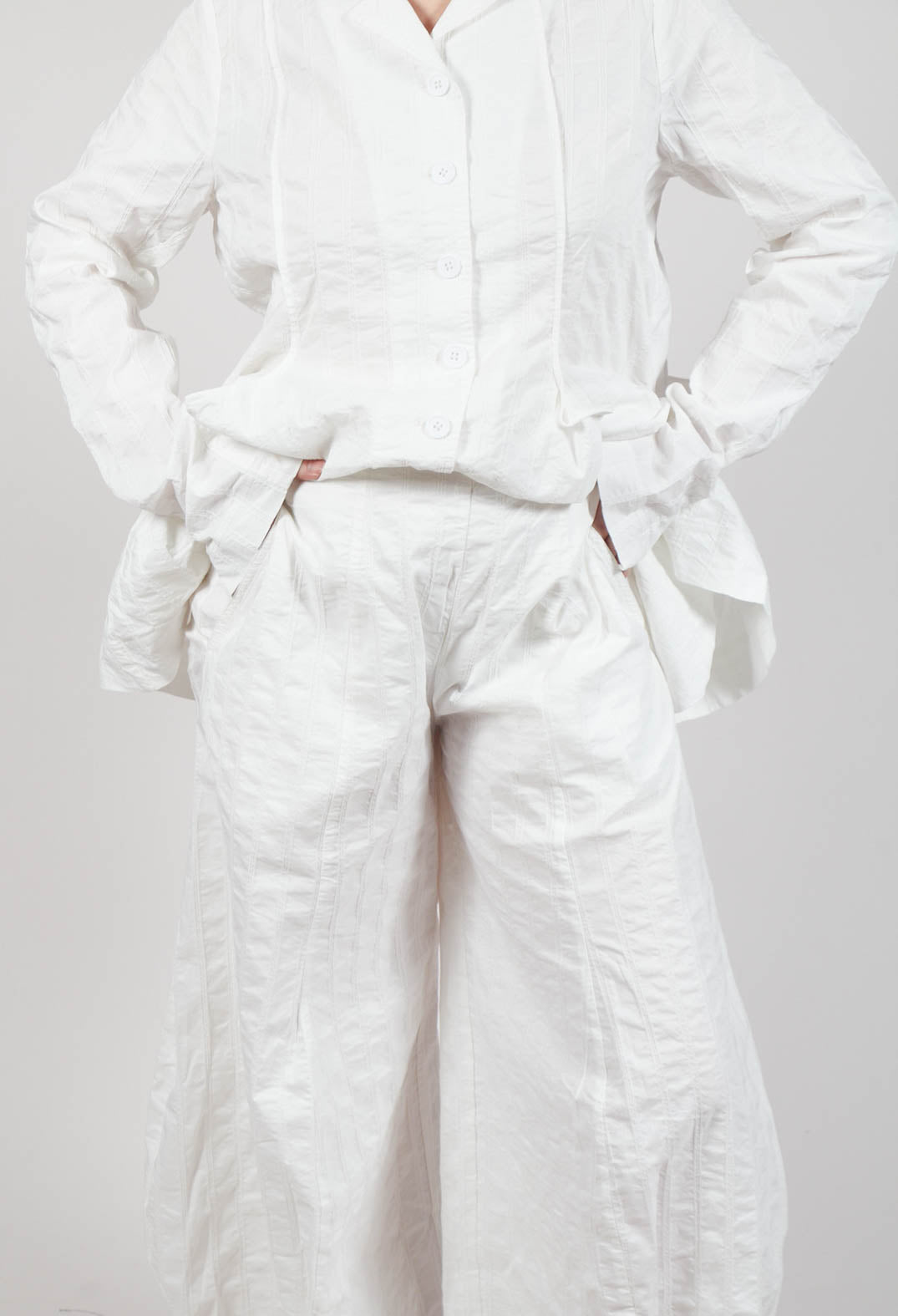 Tulip Hem Trousers in Offwhite