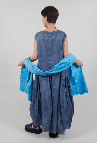 Sleeveless Dress with Tulip Hem in Navy Cloud