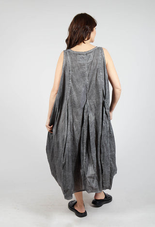 Sleeveless Dress with Balloon Hem in Black Cloud