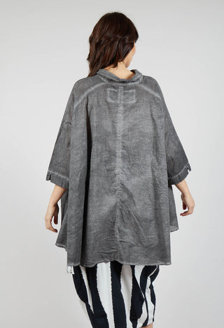 Flared Hem Blouse in Black Cloud