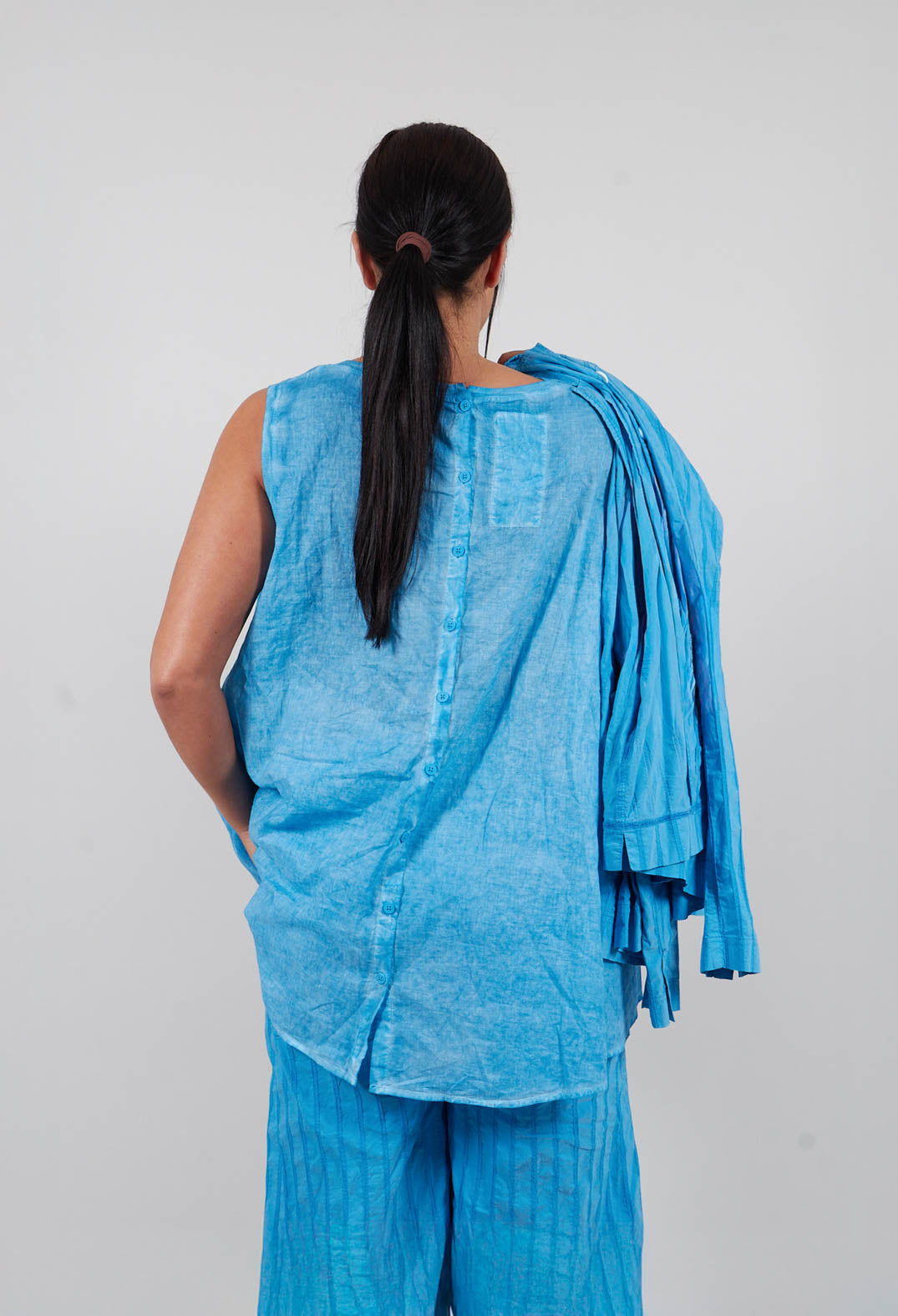 A-Line Sleeveless Top in Malibu Cloud