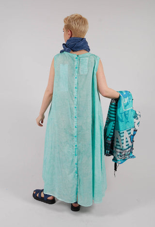 A-Line Sleeveless Dress in Aqua Cloud