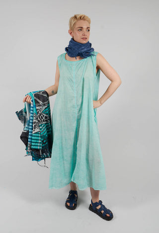 A-Line Sleeveless Dress in Aqua Cloud