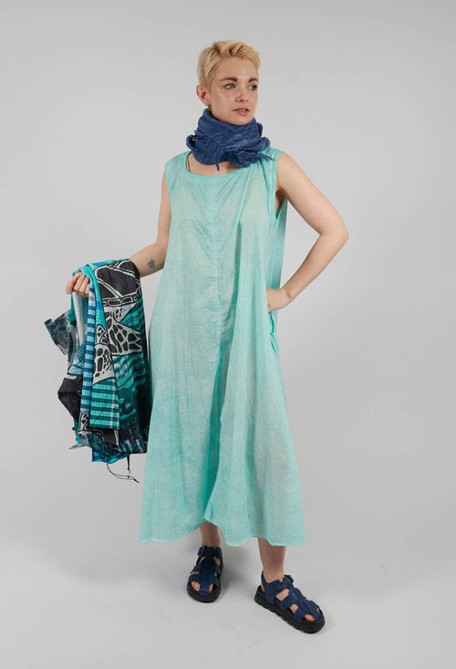 A-Line Sleeveless Dress in Aqua Cloud