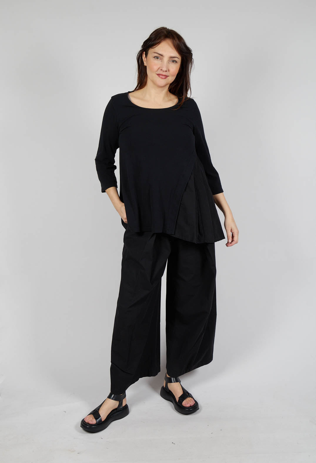 Top with Flared Insert in Black
