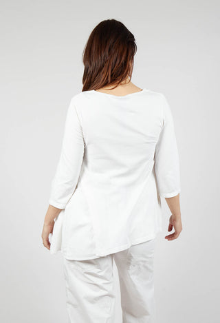Top with Flared Insert in Offwhite