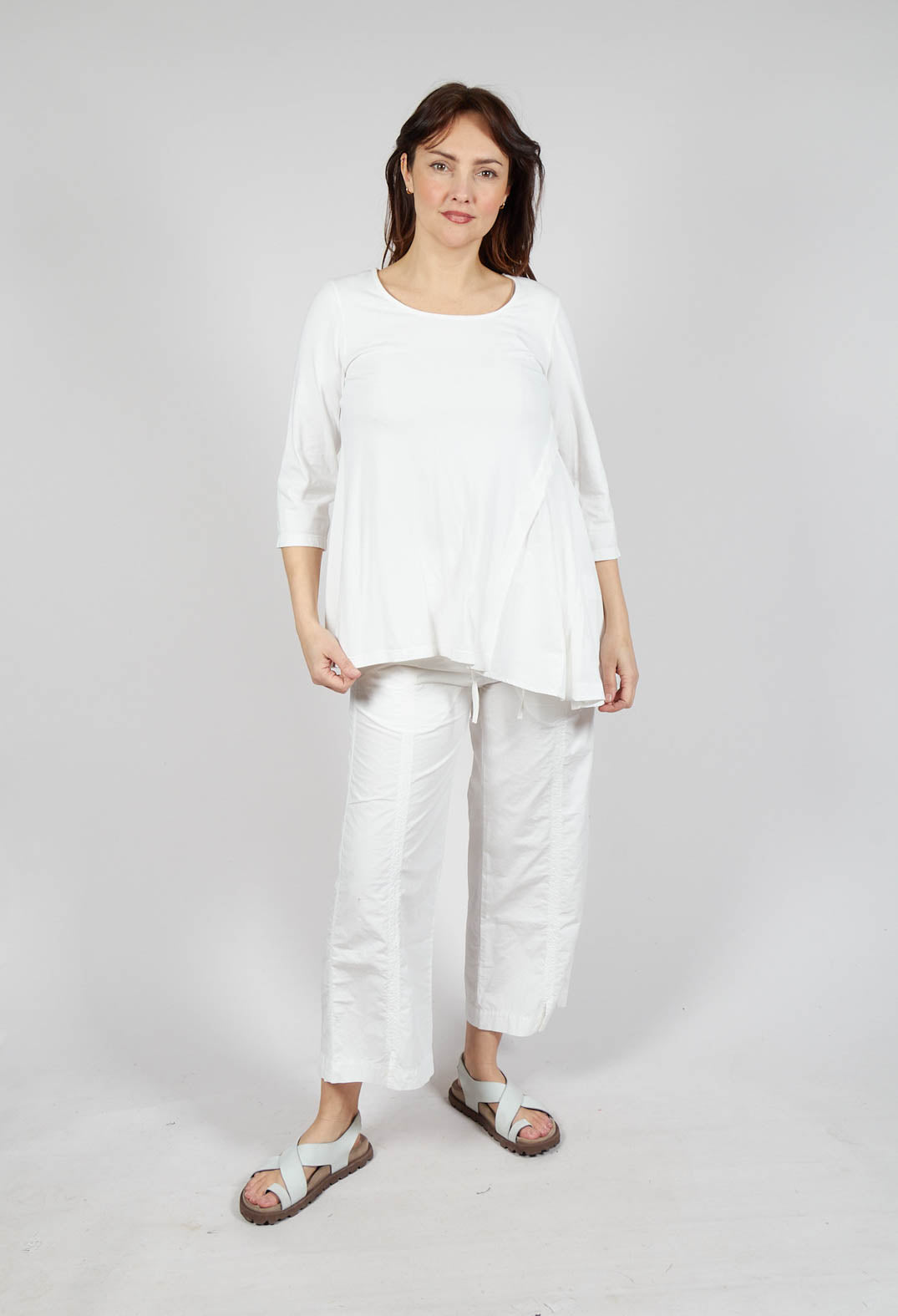 Top with Flared Insert in Offwhite