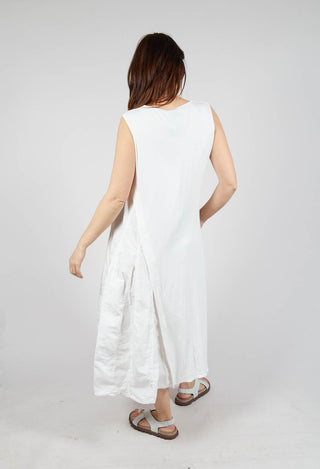 Sleeveless Dress with Flared Insert in Offwhite