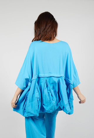 Top with Tulip Peplum Hem in Malibu