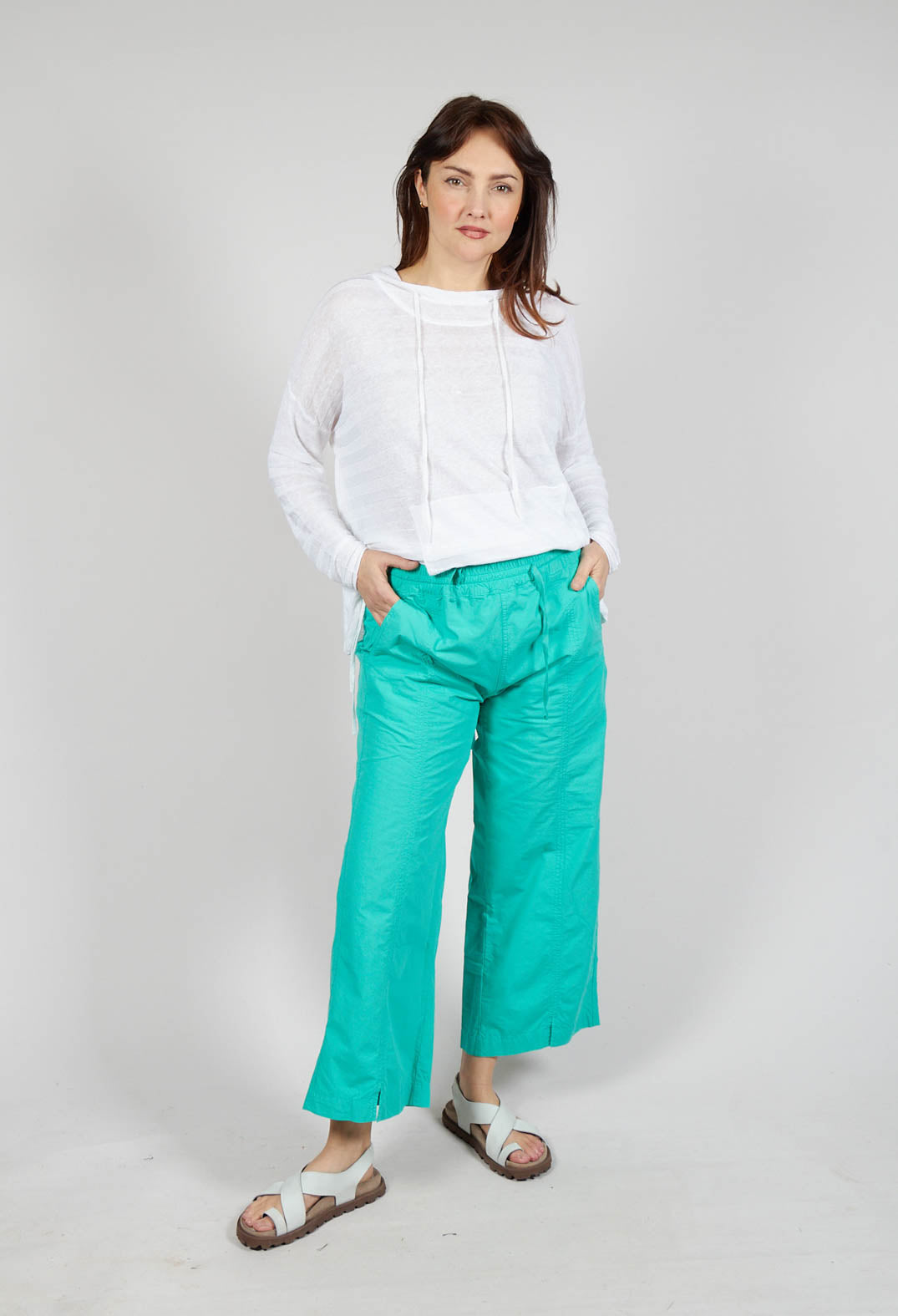 Wide Leg Trousers in Aqua
