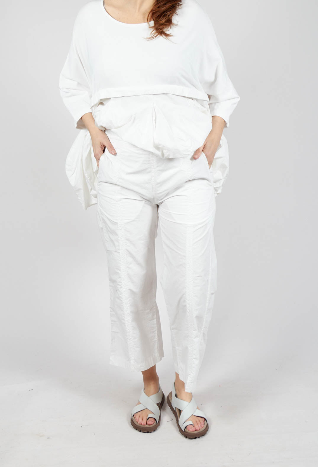 Wide Leg Trousers in Offwhite