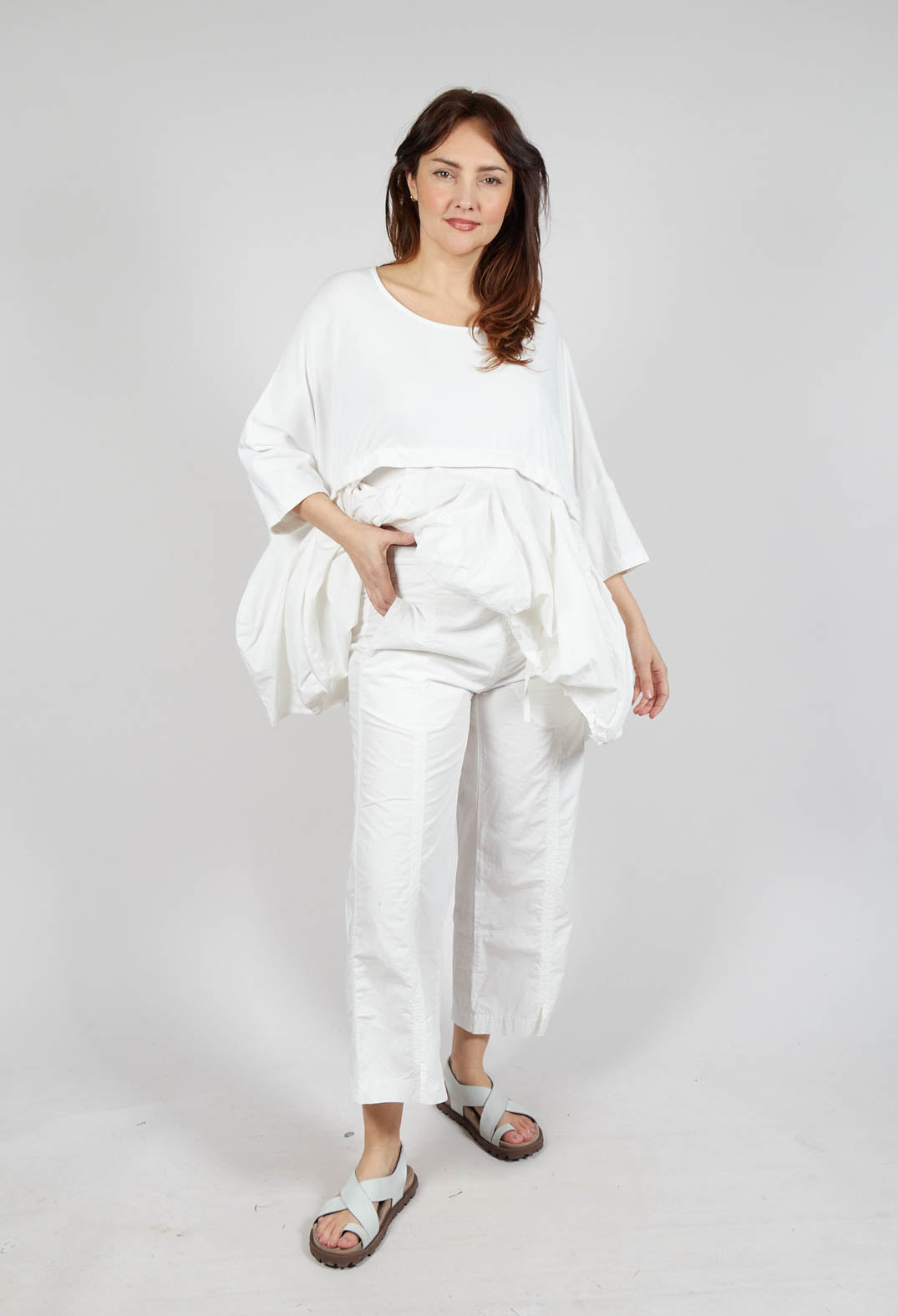 Wide Leg Trousers in Offwhite