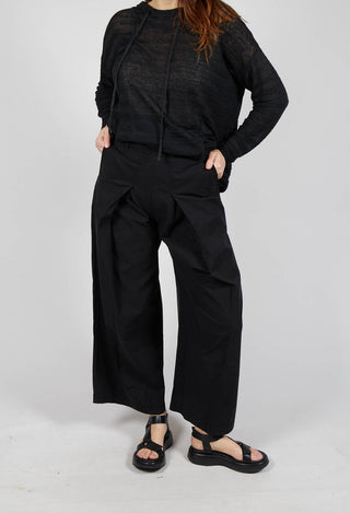 Trousers with Oversized Pleats in Black