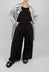 Trousers with Oversized Pleats in Black