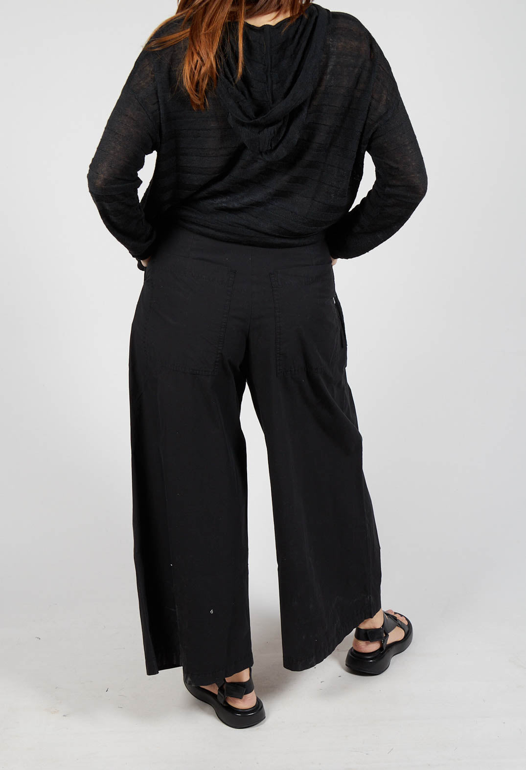 Trousers with Oversized Pleats in Black